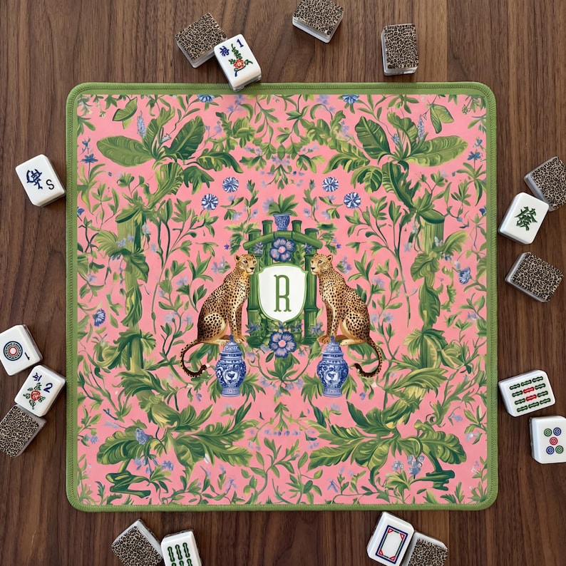 mahjong mat pink mahjong mat green mahjong mat preppy mahjong mat mahjong gift for mom mahjong gift for sister mahjong accessory mahjong mat with bag preppy mahjong grandmillennial mahjong mat mahj ong mat mahj mat mahjong entertaining mahjong table decoration floral mahjong mat custom mahjong mat initial mahjong mat noise reduction mat for mahjong tile games mat non-slip mahjong mat portable travel game surface table protection mat for mahjong cheetah Palm Beach mahjong mat