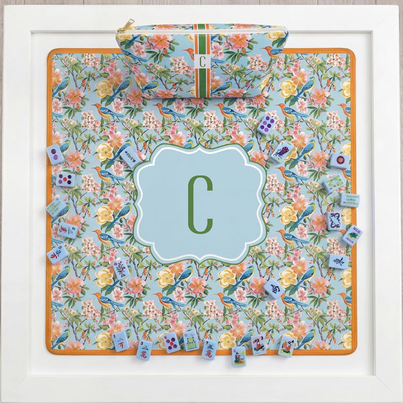chinoiserie mahjong mat, custom mahjong mat, initial mahjong mat, bird mahjong mat, floral mahjong mat, blue orange mahjong mat, Mahjong Party Mahjong Aesthetic Mahjong Night Mahjong Party ideas Cute Mahjong Shirt Mahjong Birthday Gift For Mom Ideas Mahjong Christmas Gift For Mom Mahjong gift Idea for Grandparent Mahjong Gift Idea Mahjong room mahjong party mahjong night mahjong table mahjong ways mahjong mat pattern mahjong mat bag mahjong mat
