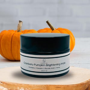 Cranberry Pumpkin Brightening Mask - AHA Enzyme Mask with Glycolic Acid and Honey