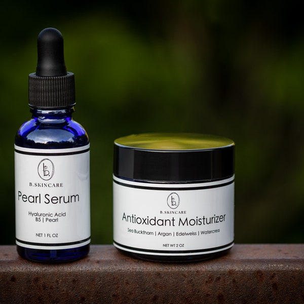Natural Serum and Moisturizer Set | Pearl Serum & Antioxidant Moisturizer