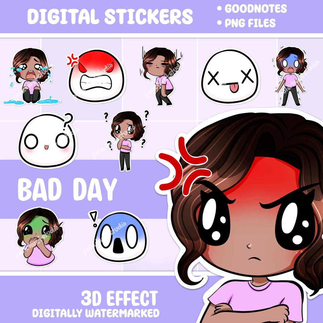 Sticker Pack Aesthetic Stickers Paula Brown Hair Medium Skin Notability ...