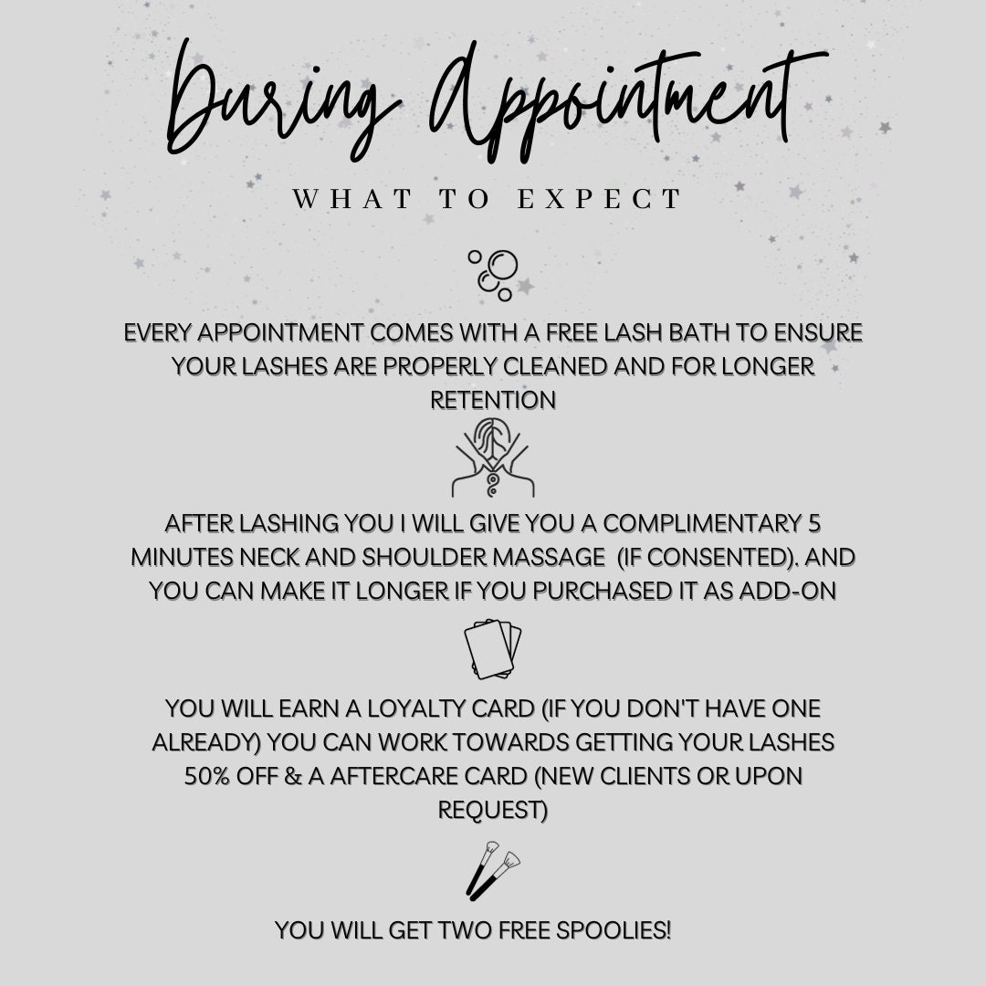 Lash Tech Canva Editable Template Lash Artist Acuity Lash Policies