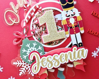 Nutcracker 1st Birthday Cake Topper – Personalized Christmas Decoration