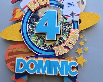 Space Shaker Cake Topper - Astronaut Birthday Party Decor