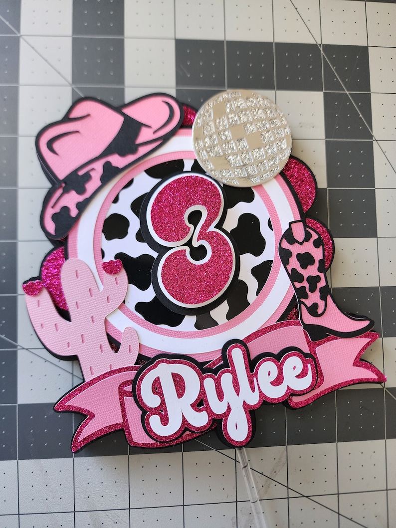 Pink Cowgirl Cake Topper - Etsy