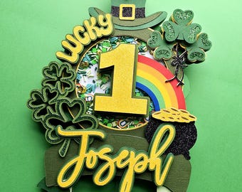 Lucky One St. Patrick's Day Cake Topper – Personalized First Birthday