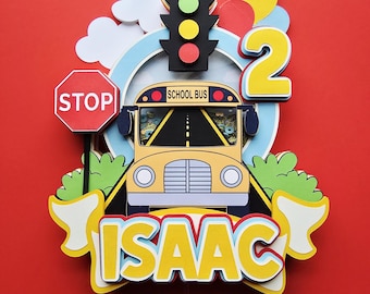 Wheels on the Bus Cake Topper | Custom Birthday Party Decor