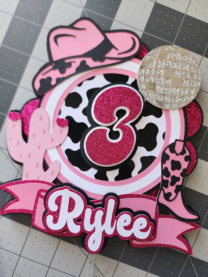 Pink Cowgirl Cake Topper - Etsy