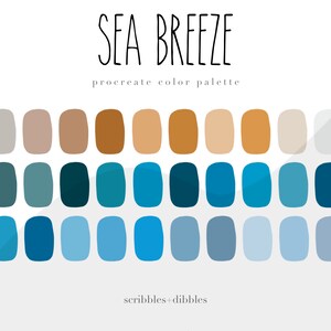 Sea Breeze Procreate color palette 30 handpicked swatches