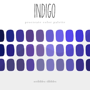 indigo shades Procreate color palette 30 handpicked swatches
