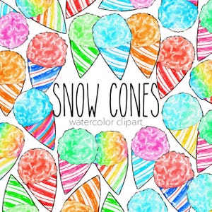 Commercial Use Snow Cone clipart set 300 DPI transparent background