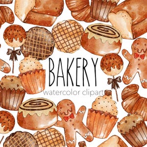 Commercial Use Bakery clipart set 300 DPI transparent background