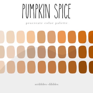 Pumpkin Spice Procreate color palette 30 handpicked swatches