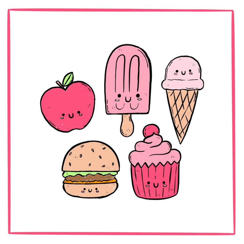 Junk Food Procreate Stamp Set 300 DPI Transparent Background - Etsy