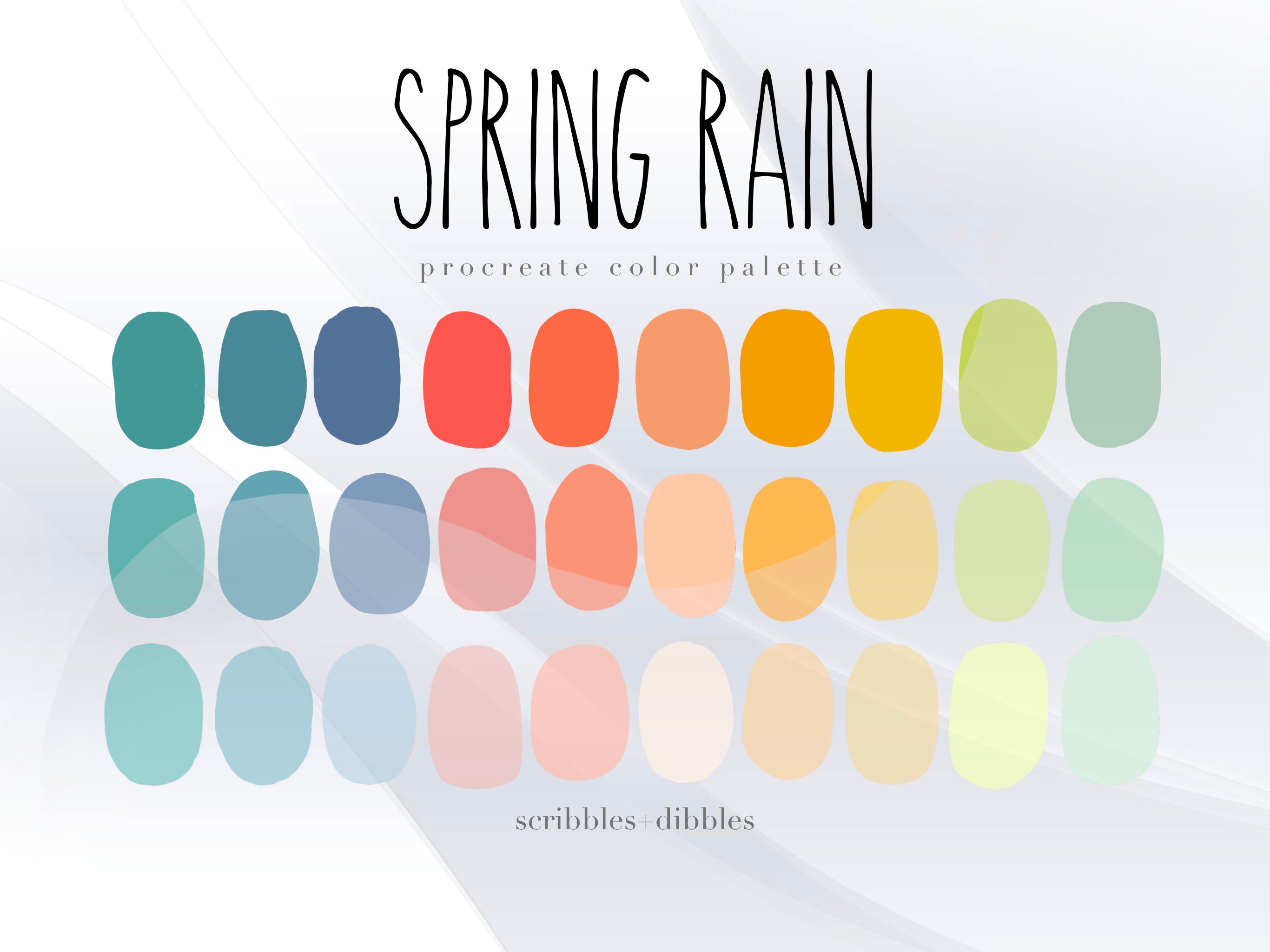 Spring Rain Procreate Color Palette 30 Handpicked Swatches - Etsy