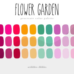 Flower Garden Procreate color palette 30 handpicked swatches