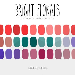 Bright Florals Procreate color palette 30 handpicked swatches