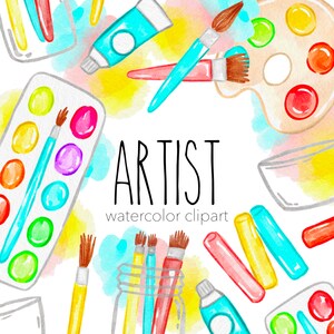 Commercial Use Artist clipart set 300 DPI transparent background