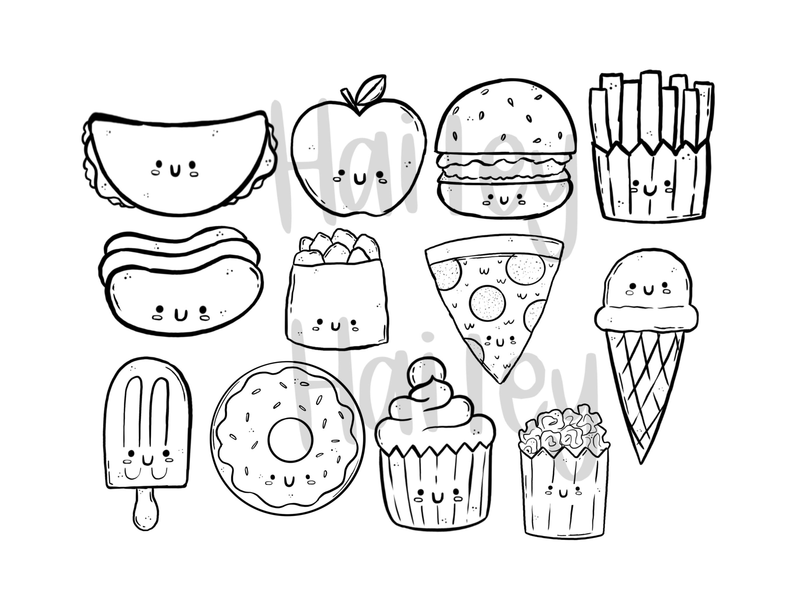 Junk Food Procreate Stamp Set 300 DPI Transparent Background - Etsy