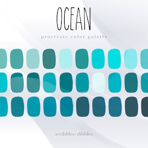 Ocean Procreate color palette 30 handpicked swatches