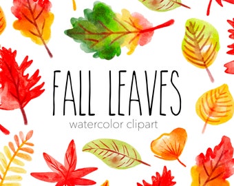 Commercial Use Fall Leaves clipart set 300 DPI transparent background