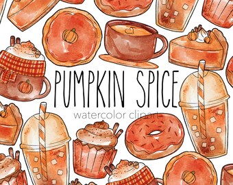 Commercial Use pumpkin Spice clipart set 300 DPI transparent background