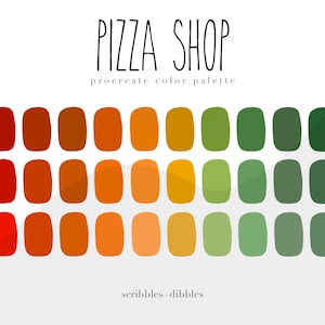 Pizza Shop Procreate color palette 30 handpicked swatches