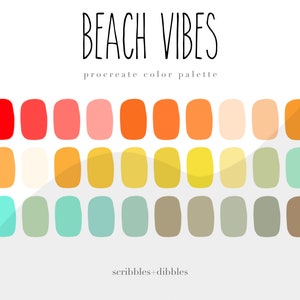 beach vibes Procreate color palette 30 handpicked swatches