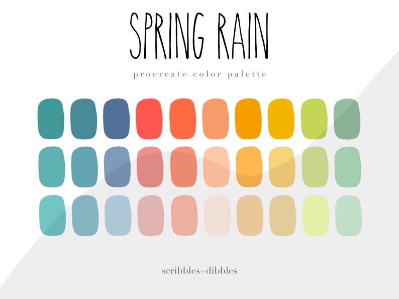 Spring Train. Color Spring Rain Procreate Color Palette 30 Handpicked Swatches - Etsy