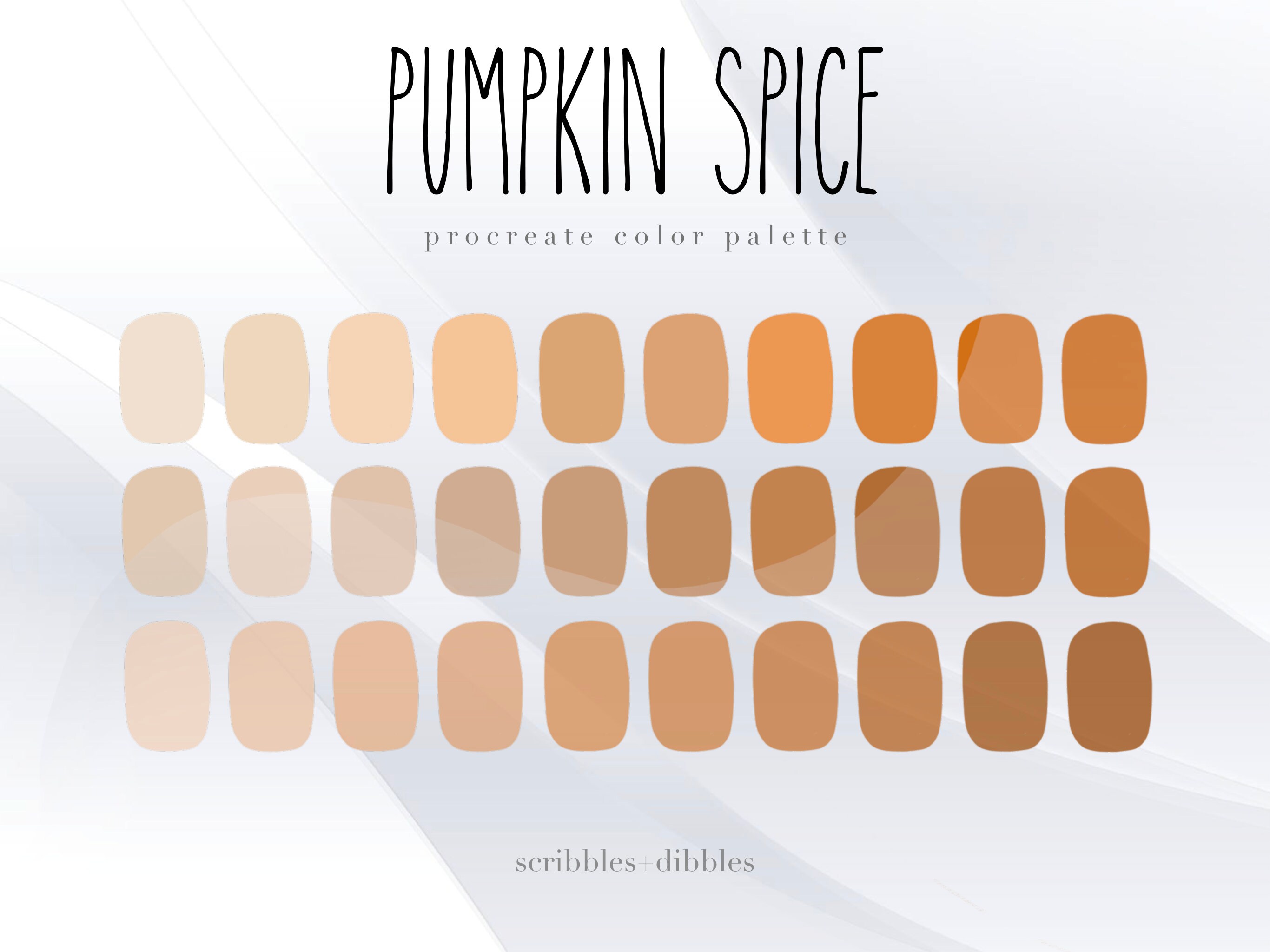 Pumpkin Spice Procreate Color Palette - pastel colors, cute color palette  cards, autumn fall procreate colors, halloween colors