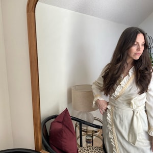 VINTAGE. Christian Dior White Wrap Robe Dress with Lace Detail