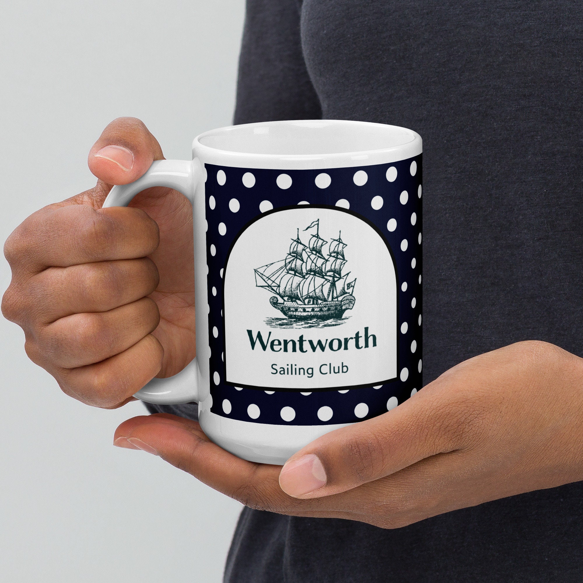 Jane Austen mug Persuasion mug Wentworth Sailing Club White glossy mug