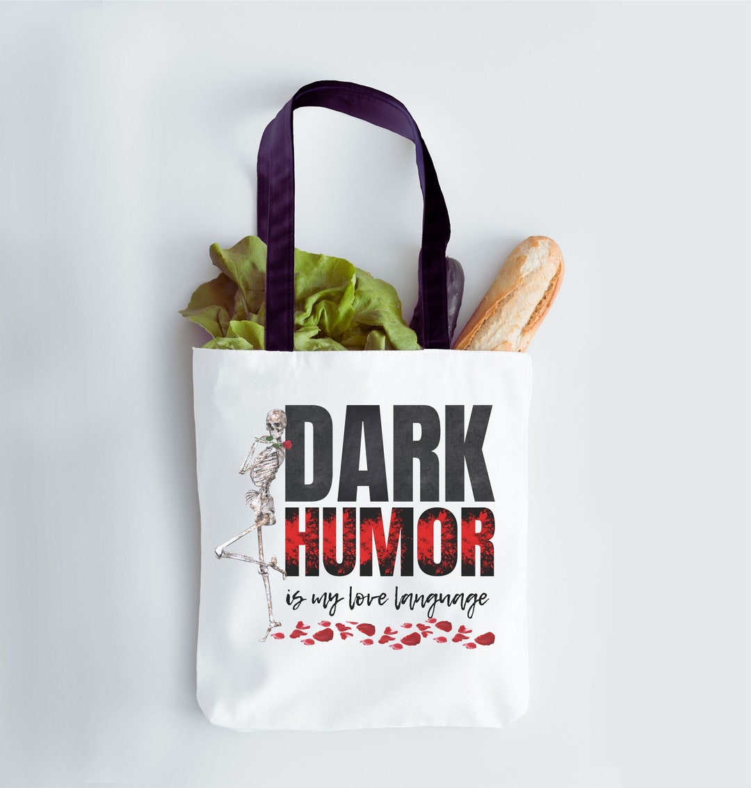 Dark Humor Gift Reusable Grocery Bag Skeleton Tote Dark Academia Market