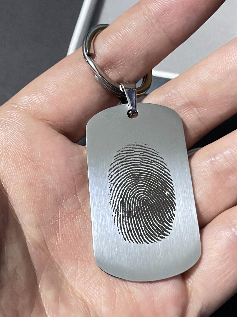 Custom Fingerprint Keychain Personalized Fingerprint Keychain Etsy
