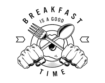 Breakfast is a Good Time, Layered Editable Cut Files SVG + PNG + GiF + Jpeg + Ai Cricut Design Space