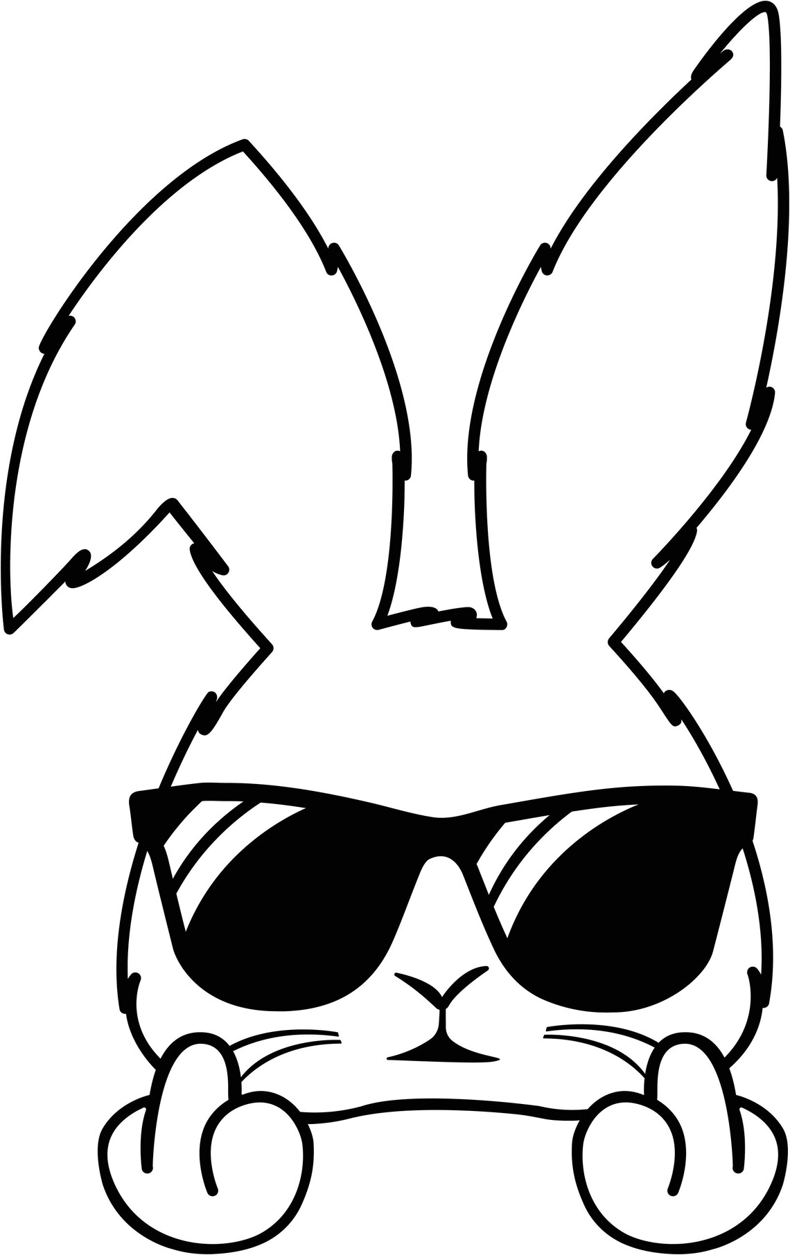 Bunny Middle Finger, Bunny With Sunglasses, Cricut Design Cut Files SVG ...