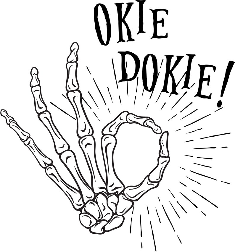 Okie Dokie Skeleton Hand Editable Layered Cricut Design Cut Etsy
