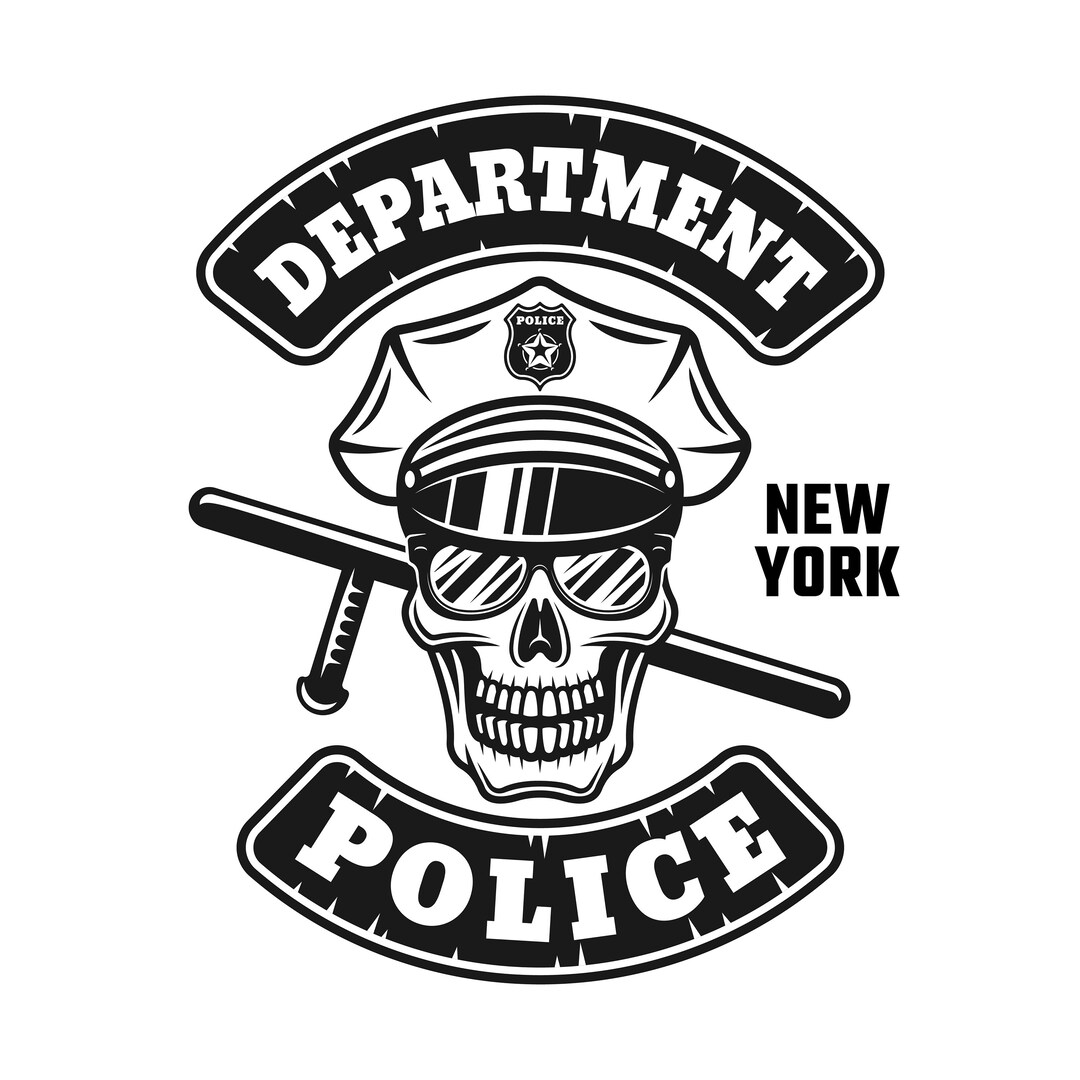 New York Police Department Skull, Fully Editable Layered Cricut Design