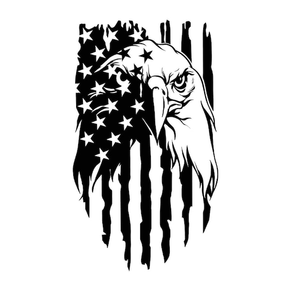 American Eagle Flag, Cut File SVG + PNG + GiF + JPeG