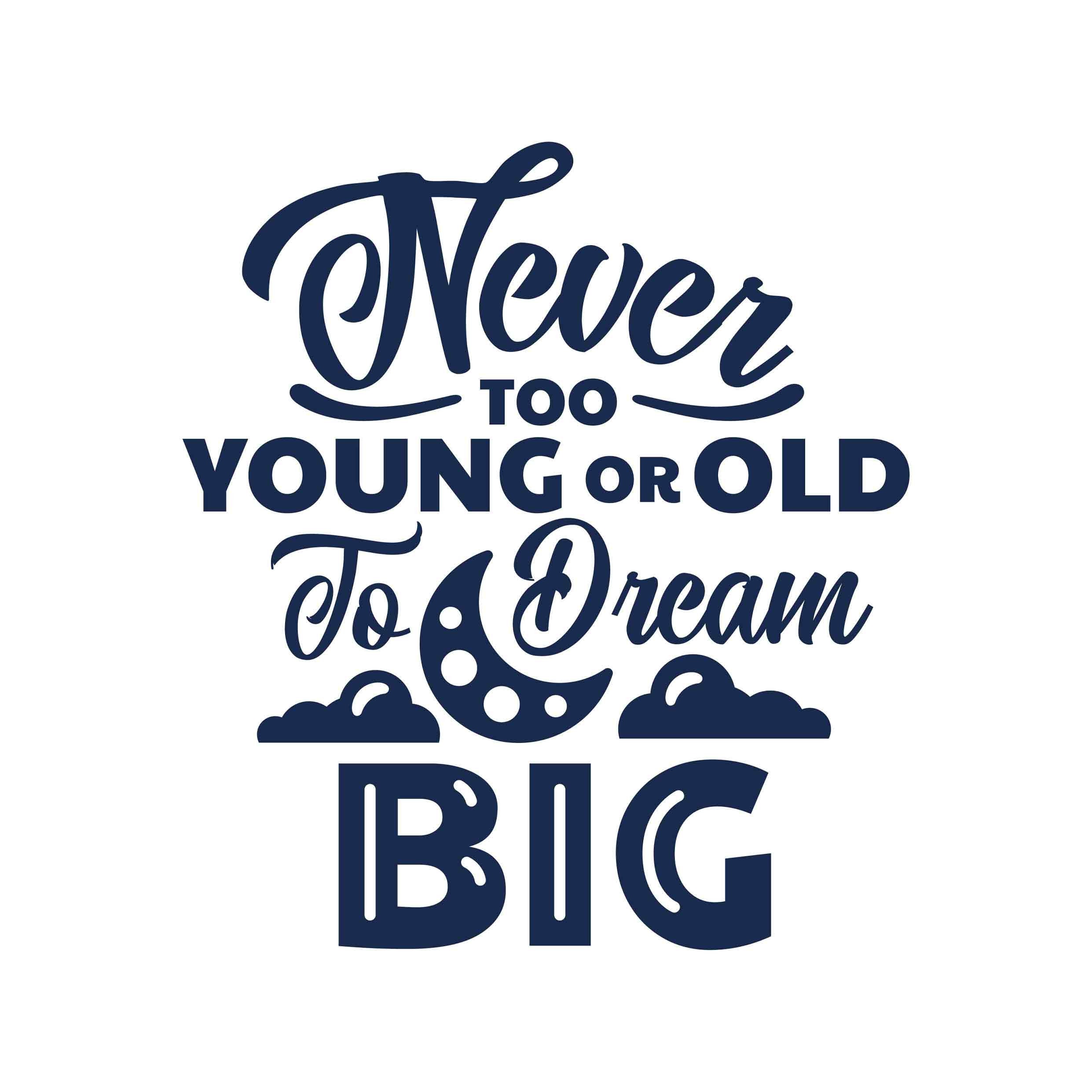 Dream Come Size Too Big So We Can Grow Into Them Inspirational Motivational  Kid Quote Decal Wall Lettering Sticker Vinyl Decor Art IN48