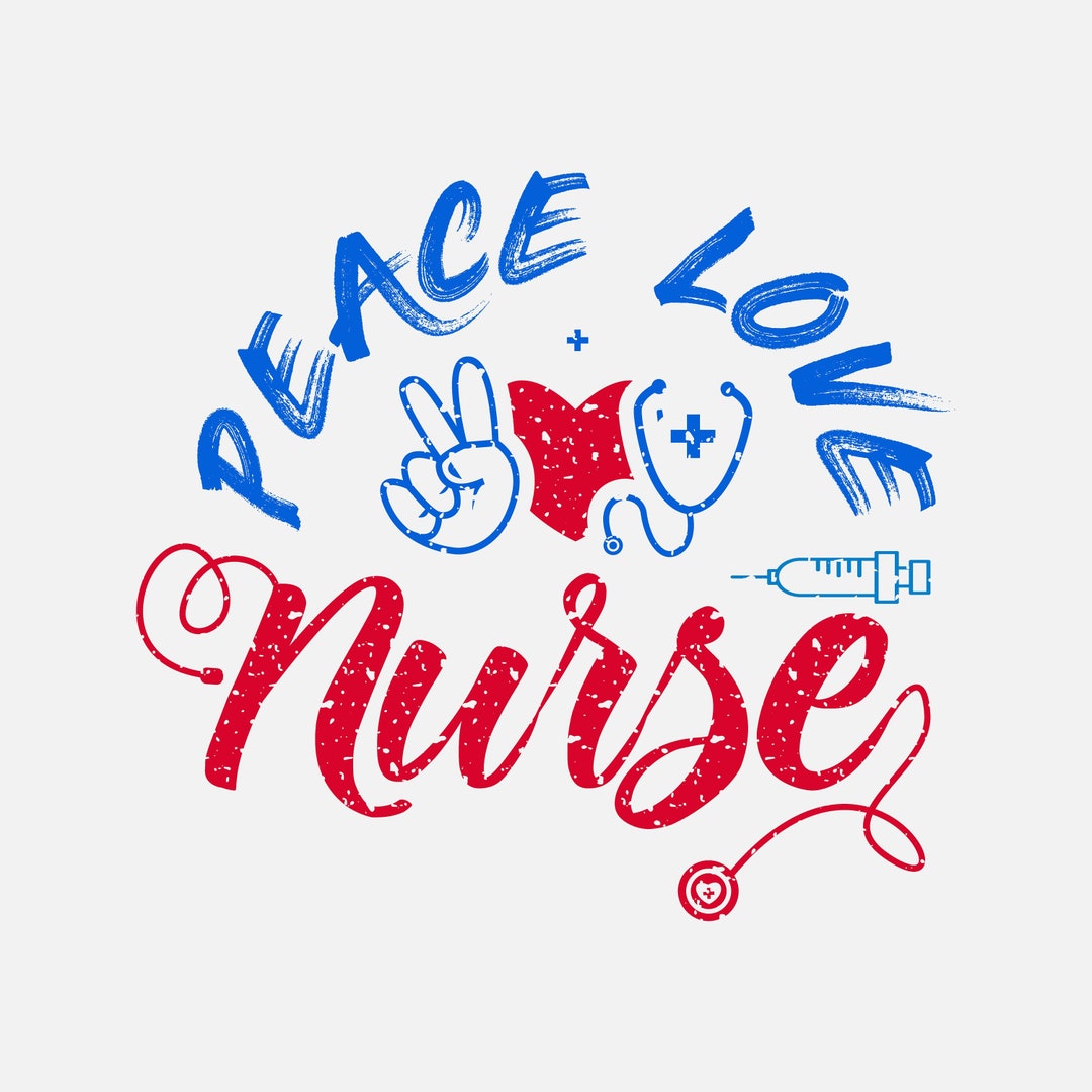 Peace Love Nurse Stethoscope Heart Love Peace Vaccine Etsy