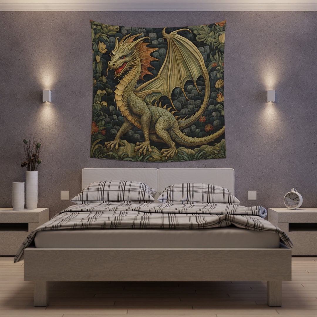 Medieval Tapestry, Medieval Wall Art, Medieval Castle, Medieval Dragon