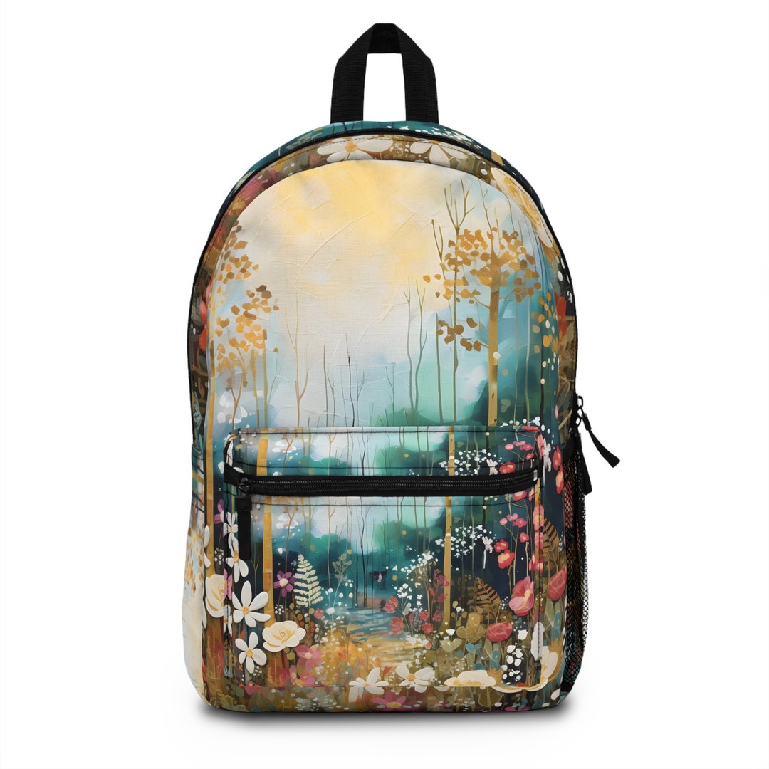 Floral Woodlands Backpack Leather Mini Backpack Custom Etsy