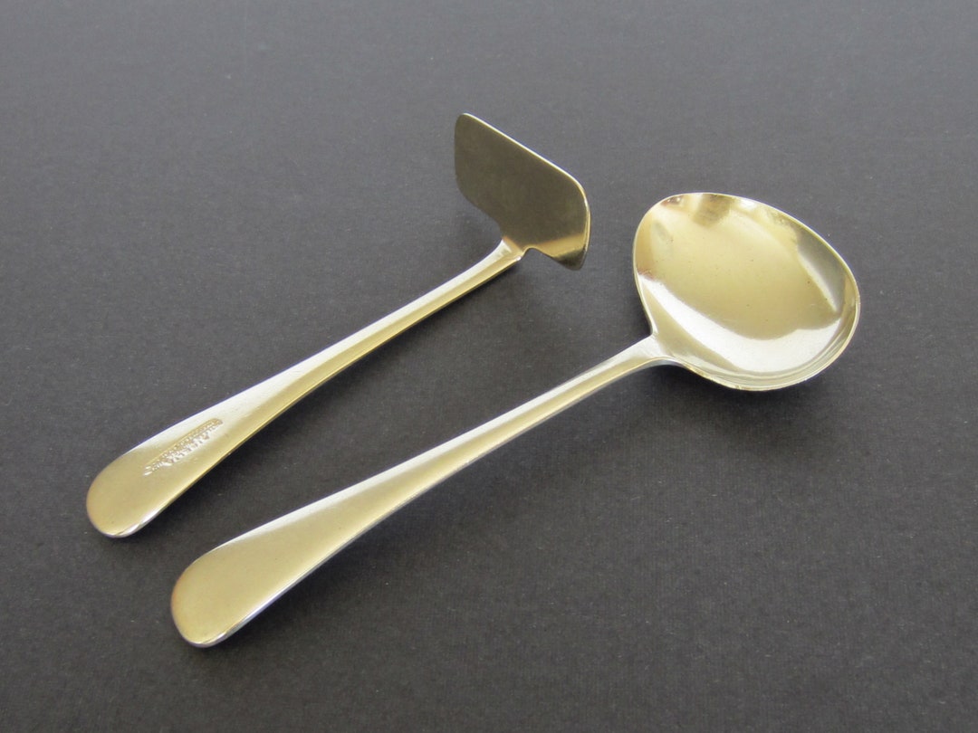 Vintage Silver Plated Baby Spoon and Pusher Set Sipelia Made Etsy