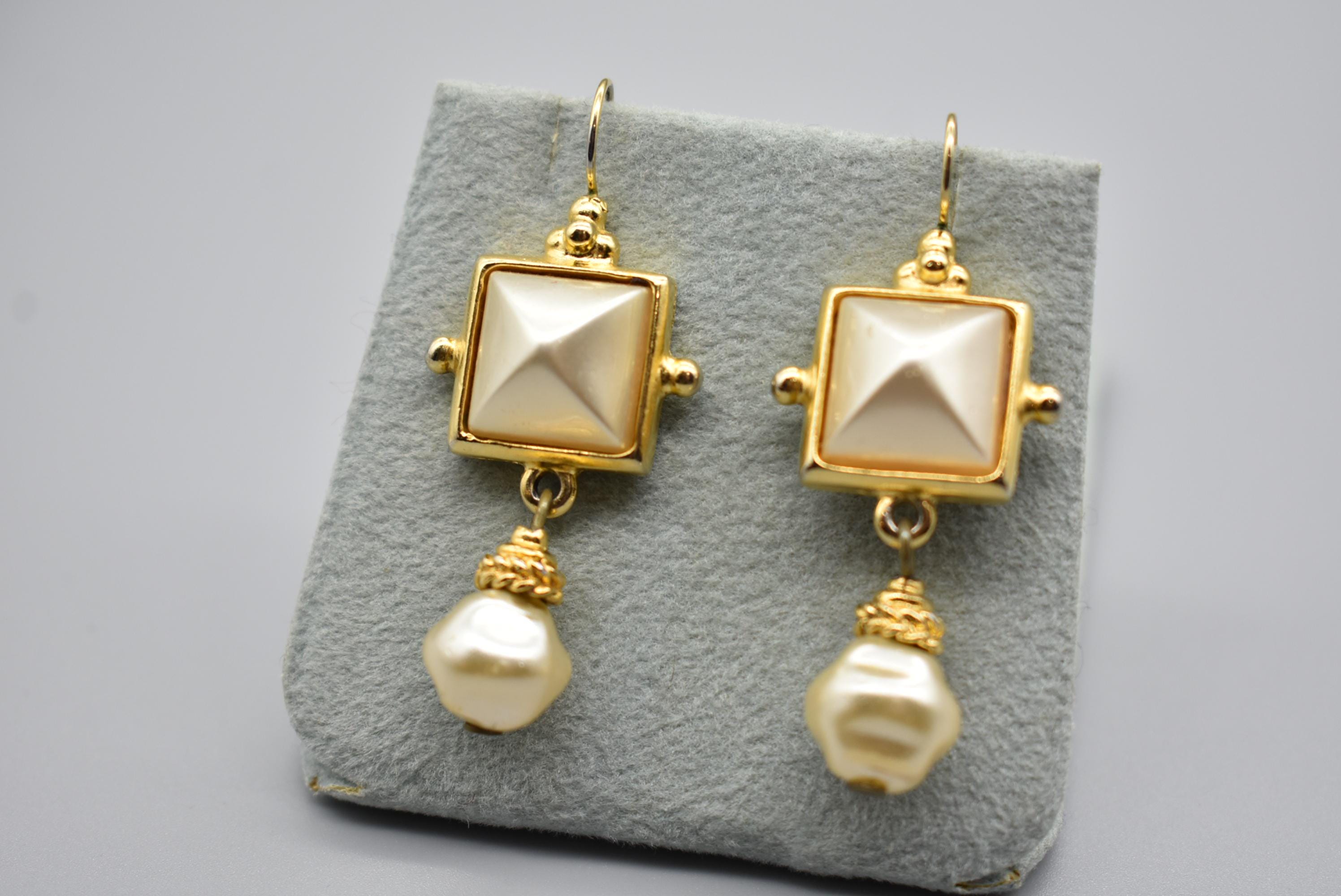 Ben Amun ゴールドメッキ＆パールイヤリング ヴィンテージ 90年代