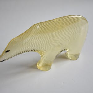 Abraham Palatnik Lucite Optic Art Polar Bear Figurine Signed Mid Century Op Art Large Sculpture