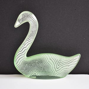 Abraham Palatnik Lucite Optic Art Polar Swan Figurine Mid Century Op Art Swan Sculpture