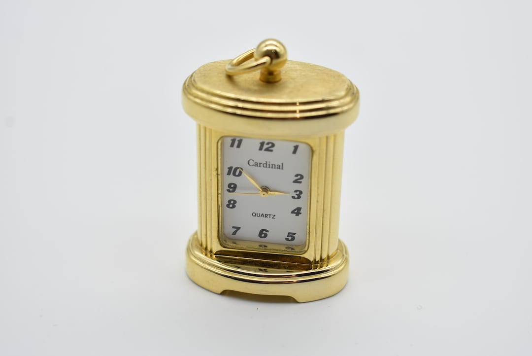 Cardinal Miniature Mantel Clock Vintage Miniature Desk Clock Gold Tone ...