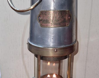 Aberaman Colliery Miners Lamp Reproduction, Welsh Paraffin Lamp