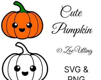 Kawaii Pumpkin SVG Bundle: Layered Halloween Decal Design (Digital Download